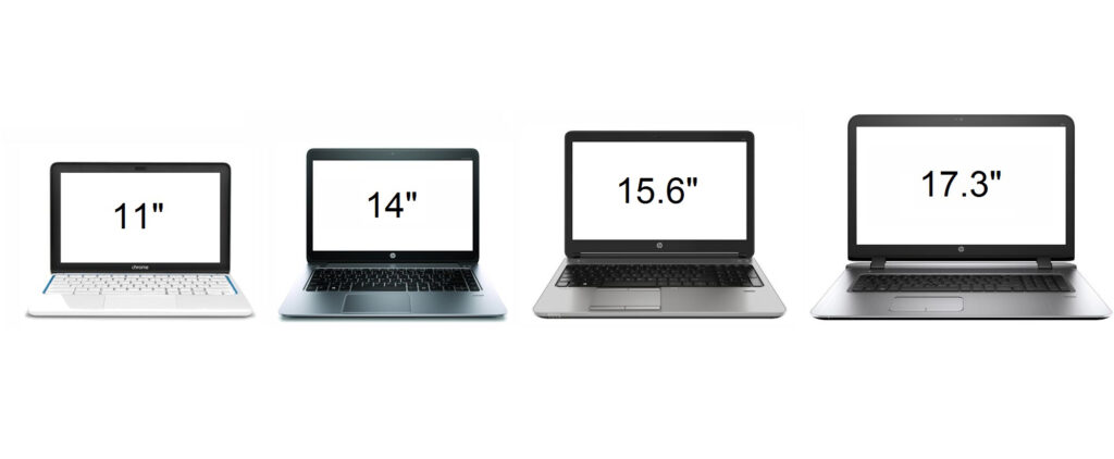 Laptop display size comparison